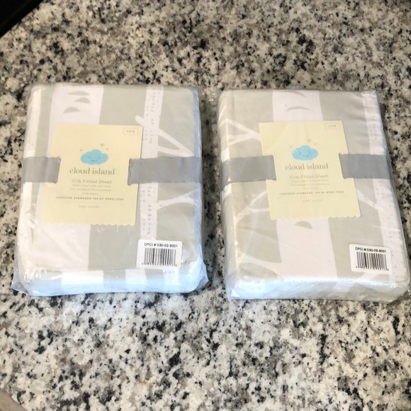 cloud island Bedding Set Of 2 Cloud Island Fitted Crib Sheets